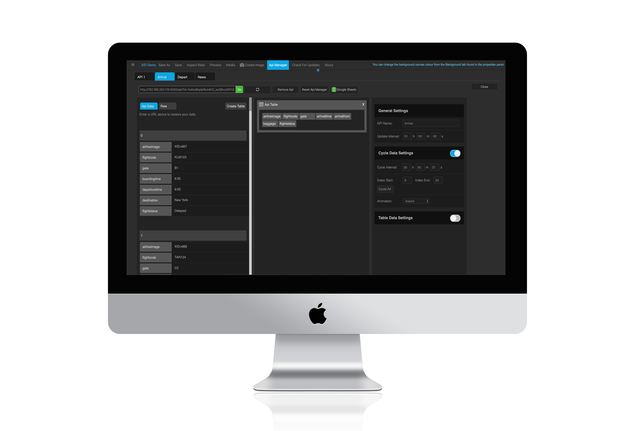 nfinityX Interactive Designer Datapost Interface 2