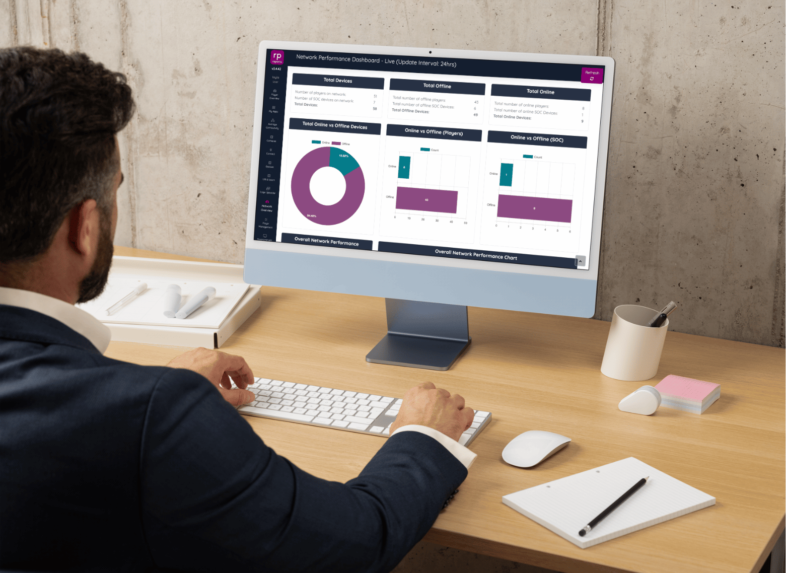 man using DS reports