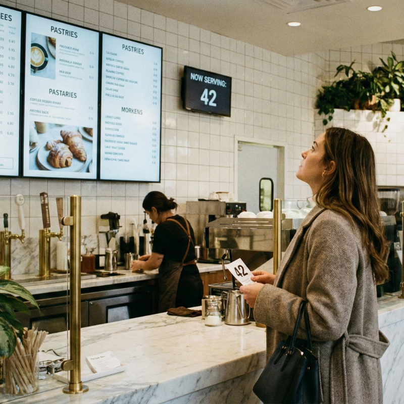 queue management at coffee shop - square