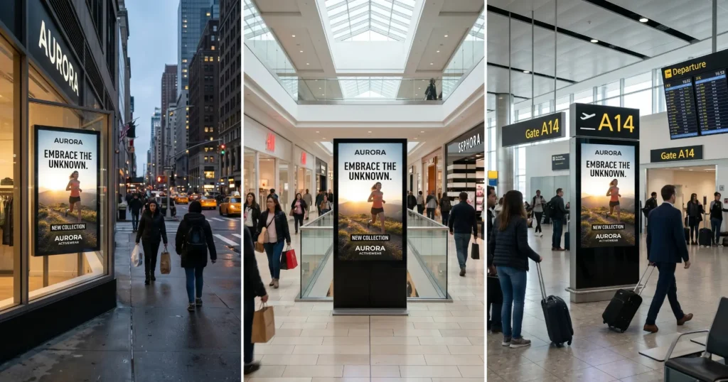 Enterprise digital signage, same content across different screens
